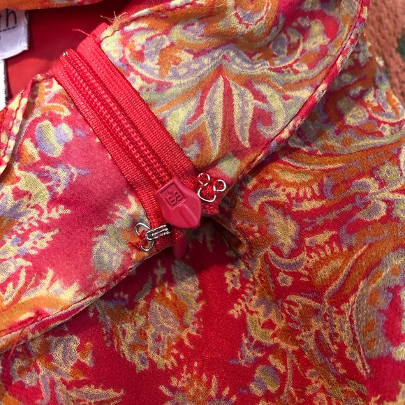 Willi Smith Boho Pink Paisley Midi Zip Up Skirt - Picture 6 of 9